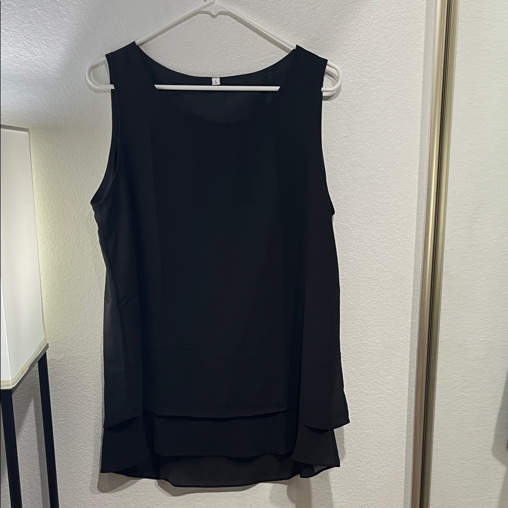 Elegant Black Sleeveless Women's Top